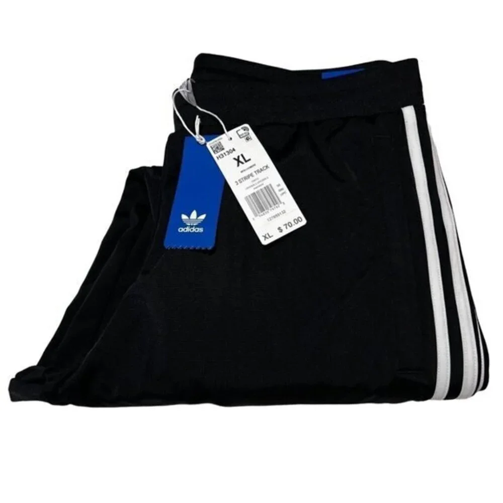 ADIDAS Men's‎ Pants Originals 3 Stripe Track Black/White H31304 Size XL Slim Fit